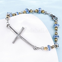 201 bracelets à maillons en acier inoxydable&nbsp;BJEW-A032-02GP-03