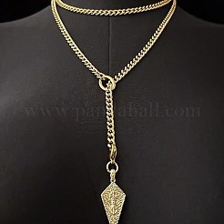 Collana a lariat da donna con ciondolo a forma di punta di freccia regolabile in acciaio inossidabile chirurgico 316L e catena intrecciata.&nbsp;WG9FF87-02