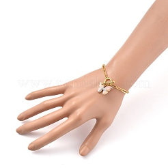 Bracciali con ciondoli in lega di acetato di cellulosa (resina) a farfalla&nbsp;BJEW-JB05357-02