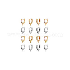 16 paio di orecchini a cerchio con micro pavé di zirconi cubici in ottone bicolore&nbsp;KK-DC0002-76