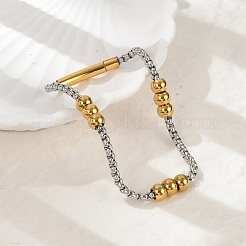 Bracelets à chaîne à billes en acier inoxydable 304 pour femmes et hommes&nbsp;BJEW-Z087-22GP