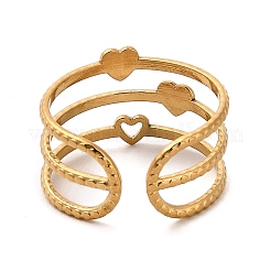 Bague ouverte en acier inoxydable 304 avec placage ionique (IP) pour femme&nbsp;RJEW-Z015-07G
