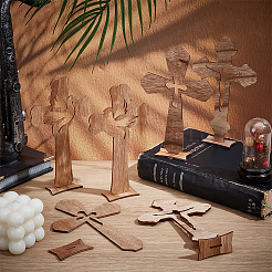 24 Stück Holzkreuz-Displaydekorationen&nbsp;DIY-WH0899-437