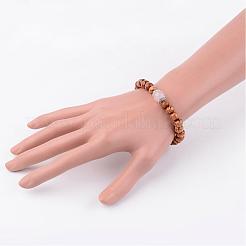Bracelets extensibles en bois&nbsp;BJEW-JB02404-03