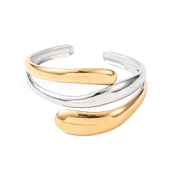 Anelli per polsini bicolore in acciaio inossidabile 304&nbsp;RJEW-S635-01GP-H-01