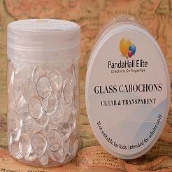 Cabochon in vetro trasparente retro piatto smaltato da 10 mm trasparente per gioielli per fare le foto&nbsp;GGLA-PH0001-03D-B