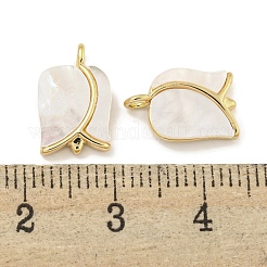 Messing Pavé Muschel Rose Blume Charms&nbsp;KK-Q820-17G
