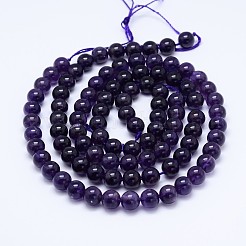Natürlichen Amethyst runde Perle Stränge&nbsp;G-M212-8mm-01C