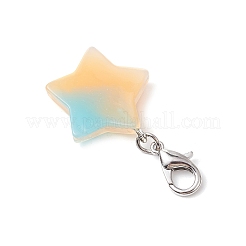 10 pendentif décoratif en résine opaque en forme d'étoile pailletée&nbsp;HJEW-JM02875