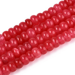Gefärbt natürlichen weißen Jade Perlen Stränge&nbsp;G-T139-59A-05