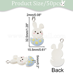 50 pendentif en résine opaque sur le thème de Pâques&nbsp;RESI-DC0001-03
