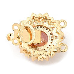 Messingmikropavé mit klaren Zirkonia-Kastenverschlüssen&nbsp;LS-KK-E052-01C-G02
