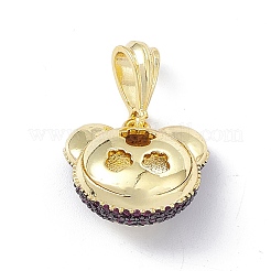 Pendentifs avec zircon cubiques à micro-pavés en laiton&nbsp;KK-P224-09EB-02