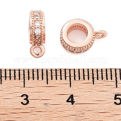 Rack-Plattierung Messing Micro Pave Kubisch Zirkonia Tube Bails&nbsp;KK-Z052-01RG