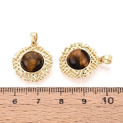 Natürlichen Tigerauge Anhänger&nbsp;KK-N287-04G