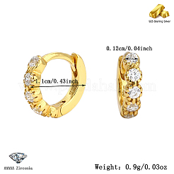 Boucles d'oreilles rondes géométriques argentées ornées de pierres de zircone&nbsp;KK6148-1