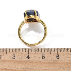 Sechseck-Fingerringe aus natürlichem Lapislazuli&nbsp;RJEW-B113-02G-01