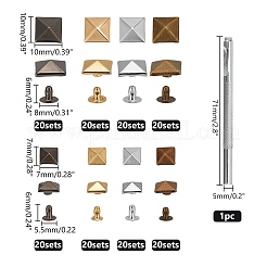 Messing mit flachen Vierkantnieten aus Eisen&nbsp;FIND-WR0011-68