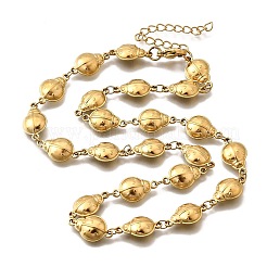 Collares de cadena de eslabones de mariquita de acero inoxidable 304 para mujeres y hombres.&nbsp;NJEW-K249-21A-G
