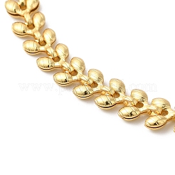 Bracelets de chaîne d'épi en laiton pour les femmes&nbsp;BJEW-G672-02G