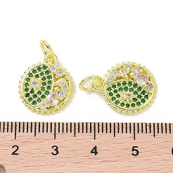 Vrais pendentifs en laiton plaqué 18k or véritable micro pavé zircone cubique&nbsp;KK-L209-056G-02
