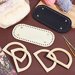 2 stücke 2 farben oval pu leder stricken häkeln taschen nagel boden shaper pads&nbsp;DIY-PH0029-30A