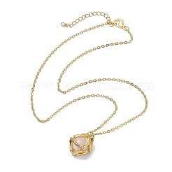 Colliers pendentif cage en pierre de cristal&nbsp;NJEW-JN04760-01