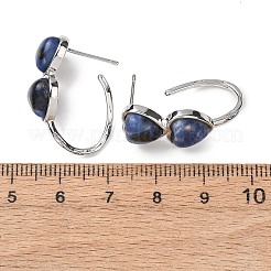 Boucles d'oreilles puces en forme de cœur pour la Saint-Valentin&nbsp;EJEW-T053-01P