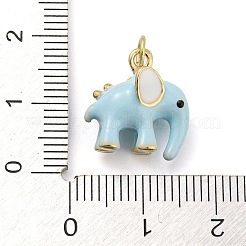 Pendentifs en laiton et émail plaqués en forme d'éléphant&nbsp;KK-Q804-16G