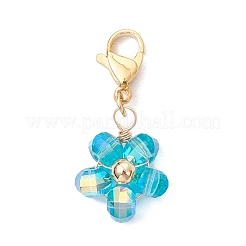 Décorations suspendues en forme de fleurs en verre transparent&nbsp;HJEW-JM03728