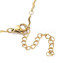 Collares de cadena de eslabones ondulados de acero inoxidable 304 con revestimiento iónico (IP)&nbsp;NJEW-K249-17G