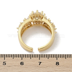 Bagues de manchette réglables en laiton avec micro pavé de zircones cubiques pour femmes&nbsp;RJEW-C129-04G