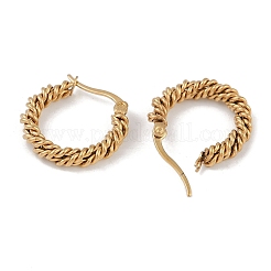 Orecchini a cerchio twist in acciaio inossidabile 201 con placcatura sotto vuoto pvd&nbsp;EJEW-I309-55A-G