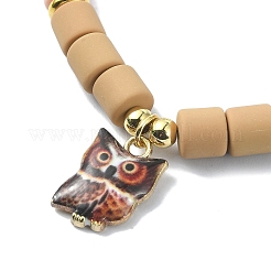 Bracelets extensibles en perles de colonne d’argile polymère&nbsp;BJEW-JB09782-04