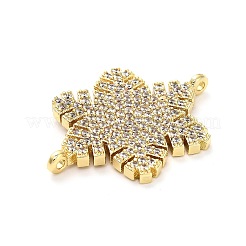Messing Micro Pave klare Zirkonia Schneeflocke Verbindungsstück Charms&nbsp;KK-L229-078G