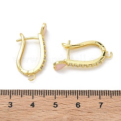 Messing Micro Pave klare Zirkonia Creolen Zubehör&nbsp;EJEW-C185-01G-02