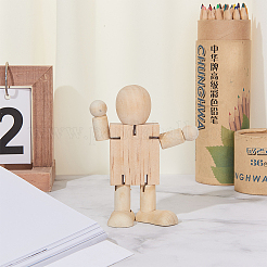Giocattoli di robot di legno in bianco non finiti&nbsp;AJEW-GF0001-15