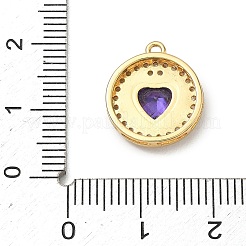 Pendentifs avec zircon cubiques à micro-pavés en laiton&nbsp;KK-CBA74BF-12G-01