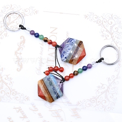 Llavero con colgante de piedras preciosas de 7 chakra&nbsp;CHAK-PW0001-046