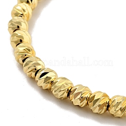 Bracelet coulissant perlé rond en laiton placage en rack avec zircone cubique transparente pour femme&nbsp;BJEW-F432-03G
