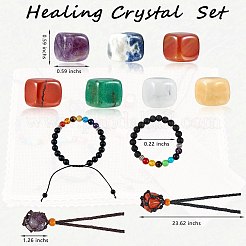 3 stücke 3 stil natürliche gemischte stein perlen stretch armbänder set&nbsp;DIY-SZ0007-03