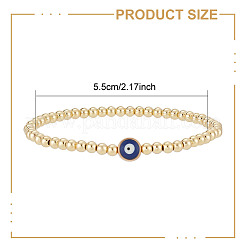 5-teiliges Set mit Stretch-Armbändern aus Messingperlen&nbsp;BJEW-AN0001-03