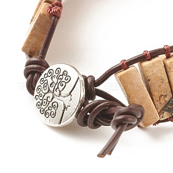 Bracelet en perles rectangle de jaspe naturel&nbsp;BJEW-JB08198-04
