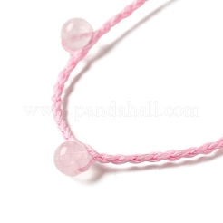 Collane di perle intrecciate di quarzo rosa naturale&nbsp;NJEW-K258-06C