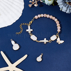 8 Stück 4 Stile Naturperlen & Muschel Verbinder Charm & Anhänger BeZubehör Kits&nbsp;FIND-GA0004-63