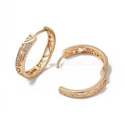 Pendientes de aro de circonita cúbica con micro pavé de latón para mujer&nbsp;EJEW-M238-30KCG