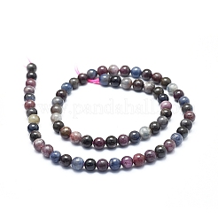 Natürliche afrikanische rote Korund- / Rubin- und Saphirperlenstränge&nbsp;G-D0010-01A-6mm