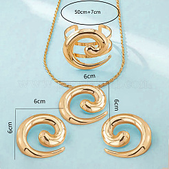 Collana con pendente in lega a vortice e orecchini a bottone e set di polsini&nbsp;FS-WGDE200-01