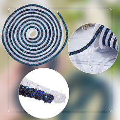 5m 2 Farben Pailletten Strass Rohr Kordel Seil&nbsp;FIND-PH0018-56
