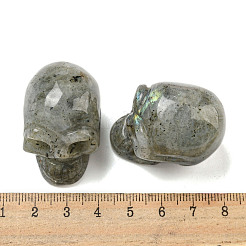 Halloween-Totenkopffiguren aus natürlichem Labradorit&nbsp;DJEW-L021-01F